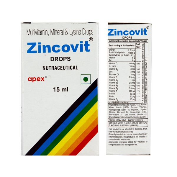 Zincovit Drops 15ml Multi-vitamin, Mineral supplement