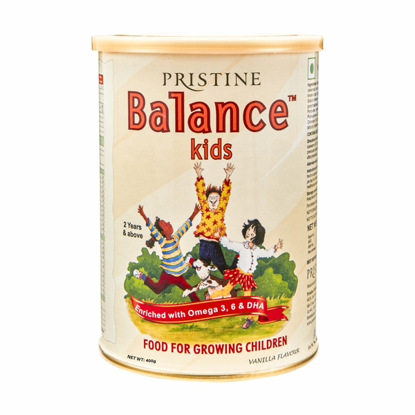 Pristine Balance Kids Vanilla Powder Tin 400g alpha to omega nutrition for growing kids