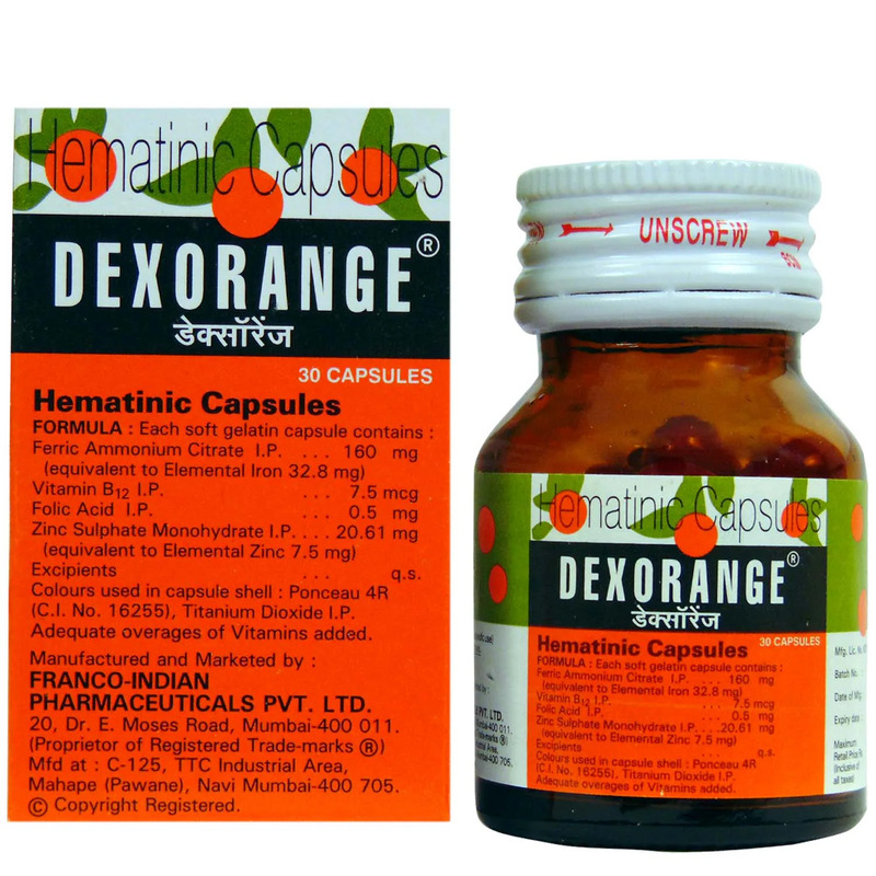Dexorange Capsule (Bottle of 30) to prevent anaemia