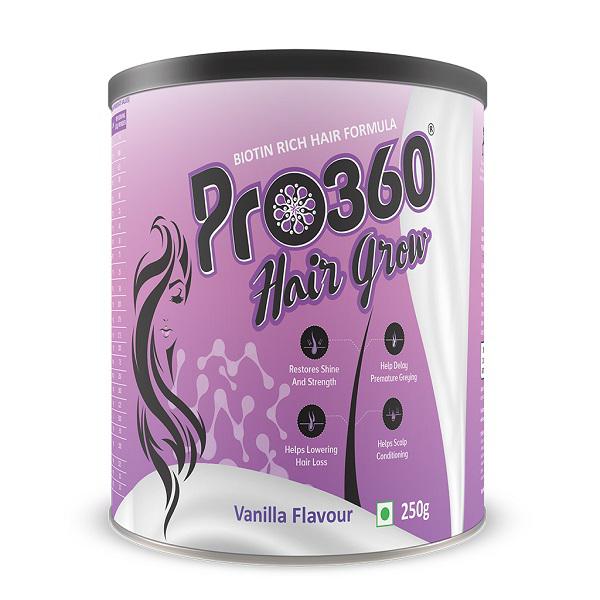 Pro360 Hair Grow Vanilla Nutritional Beverage Mix 250g