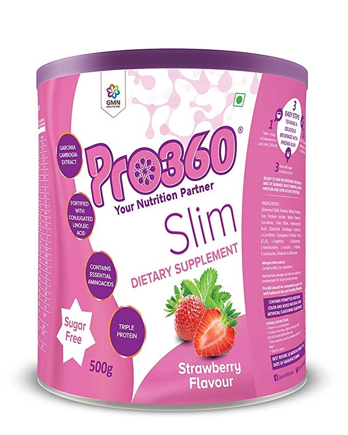 Pro360 Slim Strawberry Nutritional Beverage Mix 500g