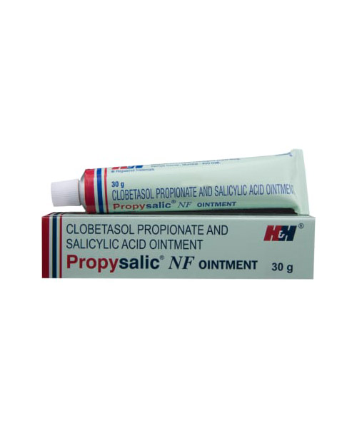 Propysalic NF Ointment 30g contains Clobetasol 0.05% w/w, Salicylic Acid 3.5% w/w