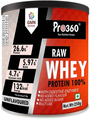 Pro360 Raw Unflavored Whey Protein Powder 250g