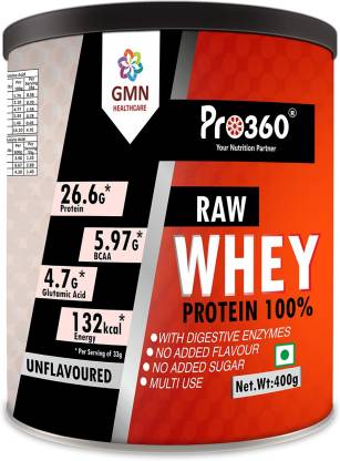 Pro360 Raw Unflavored Whey Protein Powder 400g