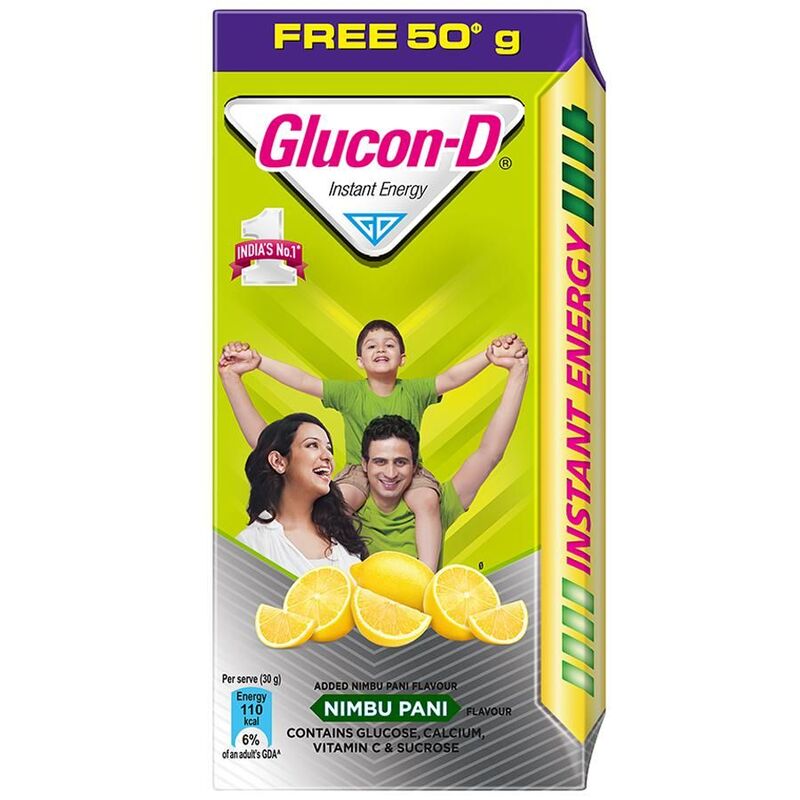 Glucon-D Nimbu Pani Instant Energy Drink 75g (50g Free)