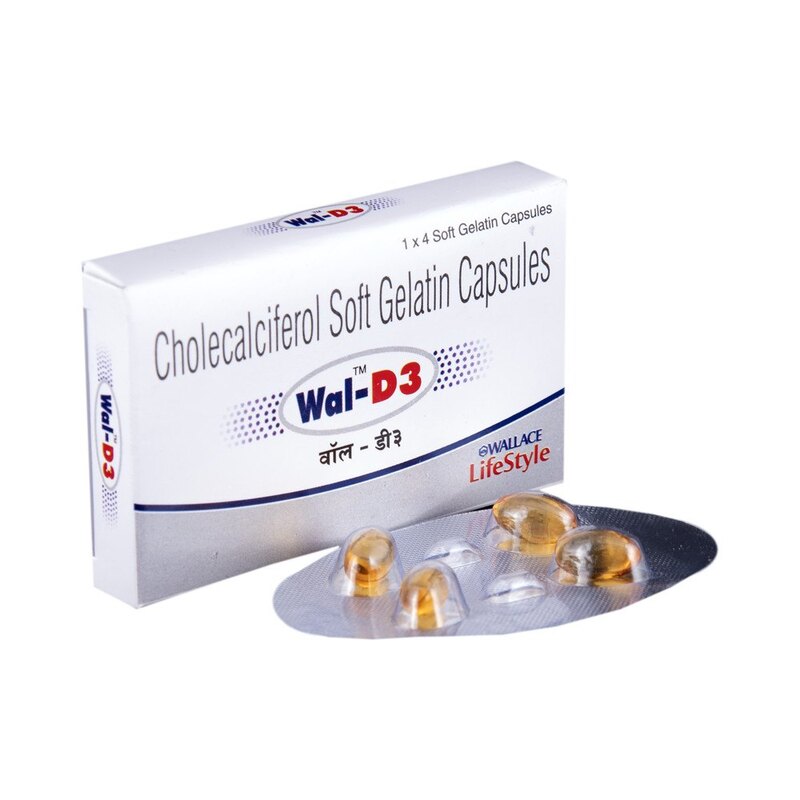 Wal-D3 Capsule (Strip of 4) supplement for diabetic complications and Cardio Vascular Diseases