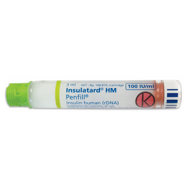 Insulatard HM 100IU/ml Cartridge 3ml for type 1 and type 2 diabetes mellitus