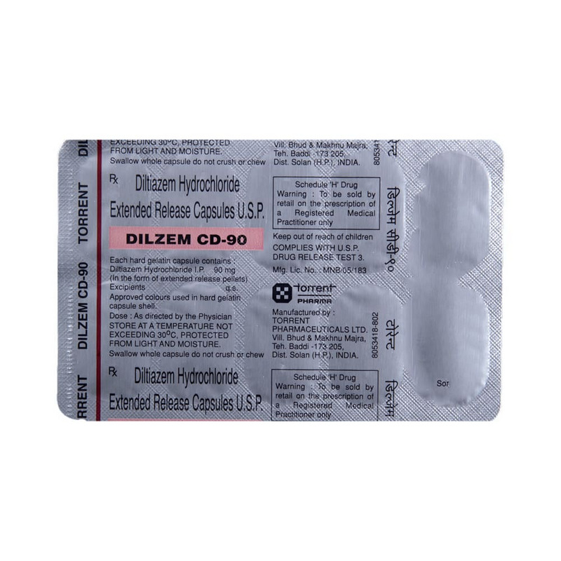 Dilzem CD 90 Capsule ER (Strip of 10) contains Diltiazem 90mg
