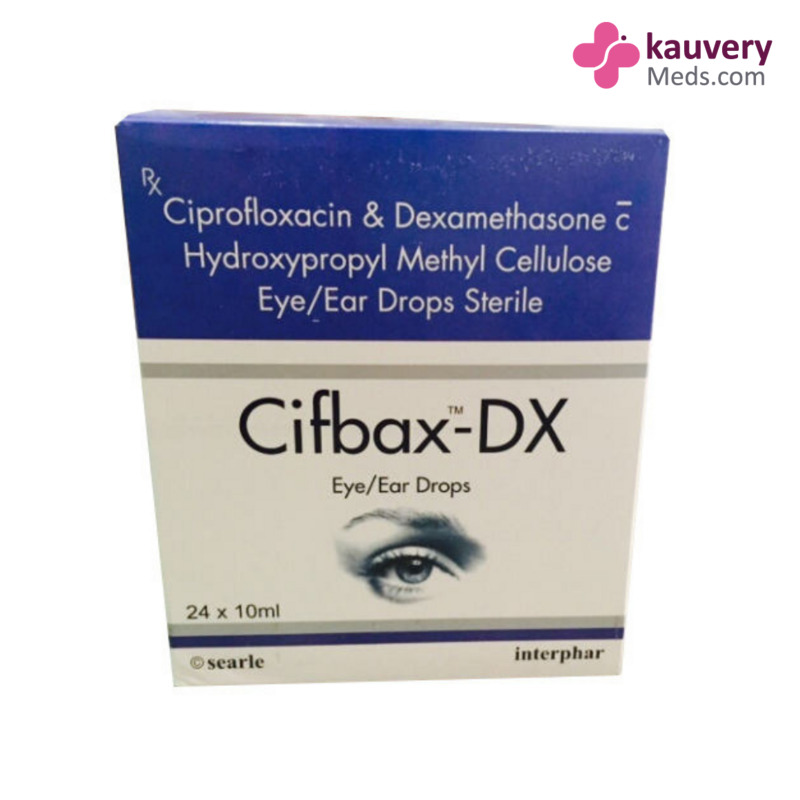 Cifbax-DX Eye/Ear Drops 10ml for Bacterial eye/ear infections, Eye infection with inflammation