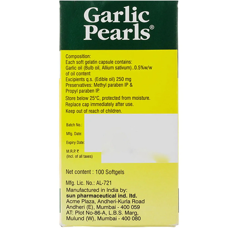 Garlic Pearls Capsule (Bottle of 100) immunity booster