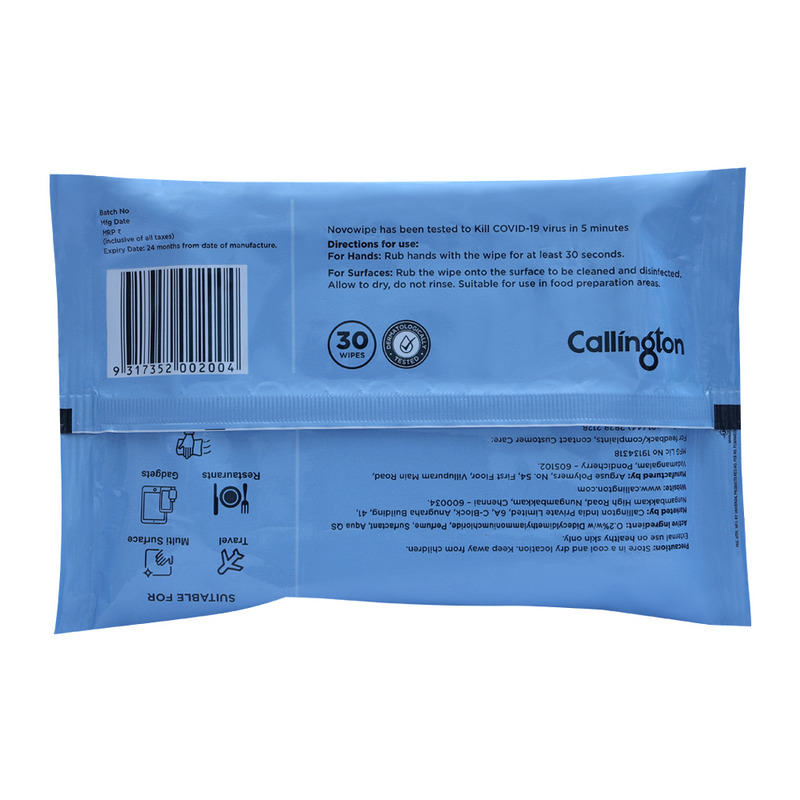 NovoWipe Hand & Surface Wipes (Pack of 30)