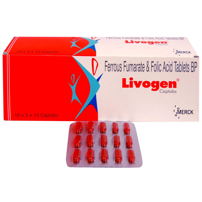 Livogen Captab (Strip of 15) to prevent anemia due to iron and folic acid deficiency