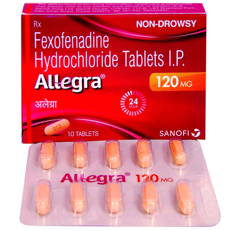 Allegra 120mg Tablet (Strip of 10) for allergic symptoms