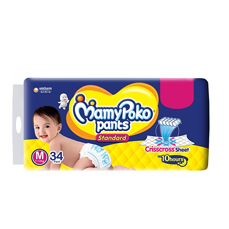 MamyPoko Pants Standard Crisscross Sheet Diapers M 34's