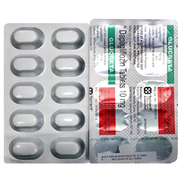 Glucreta 10mg Tablet (Strip of 10) contains Dapagliflozin 10mg