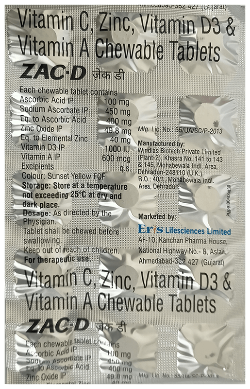 Zac-D Chewable Tablet (Strip of 15)