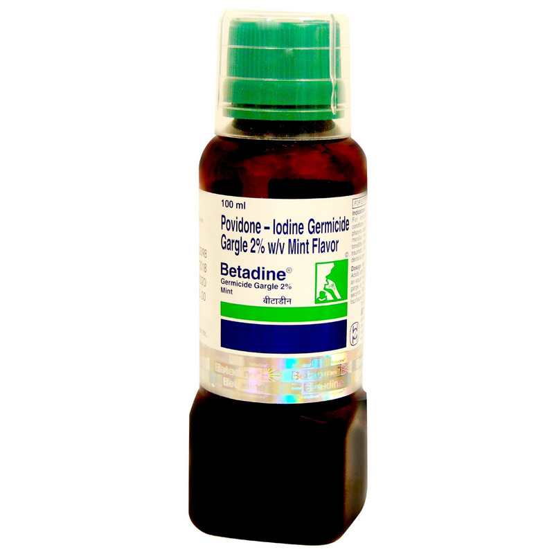 Betadine 2% Gargle Mint Mouthwash 100ml for infections in the mouth, dryness, sore throat