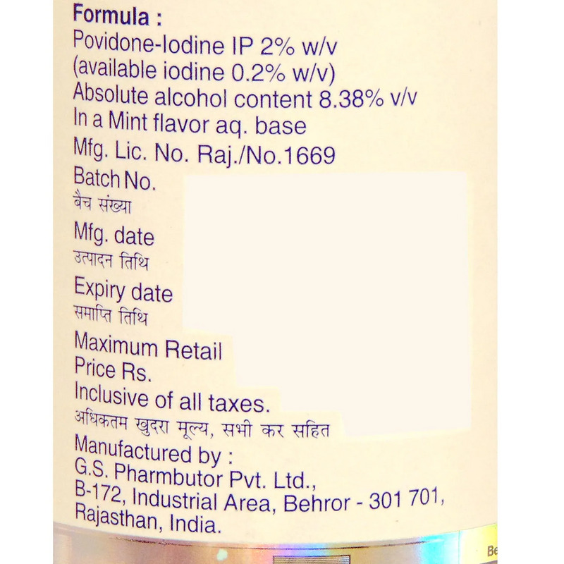 Betadine 2% Gargle Mint Mouthwash 100ml contains Povidone Iodine 2% w/v