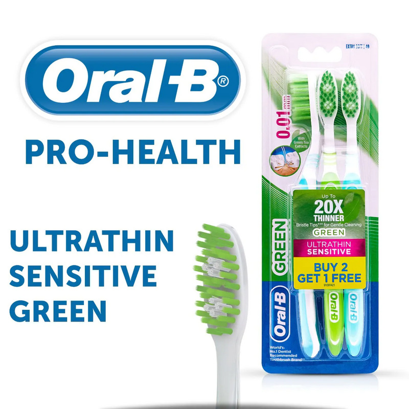 Oral-B Ultrathin Sensitive Green Toothbrush (Buy 2 Get 1 Free)