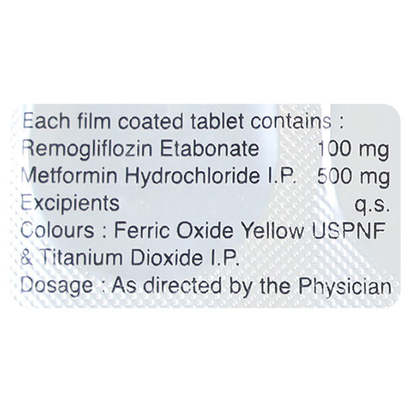 Zucator M 500 Tablet (Strip of 10) contains Remogliflozin Etabonate 100mg, Metformin 500mg