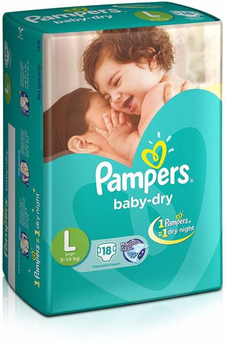 Pampers Baby Dry Diapers Large 18's