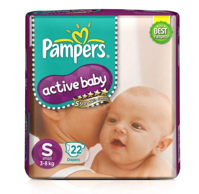 Pampers Active Baby Diapers Small 22's