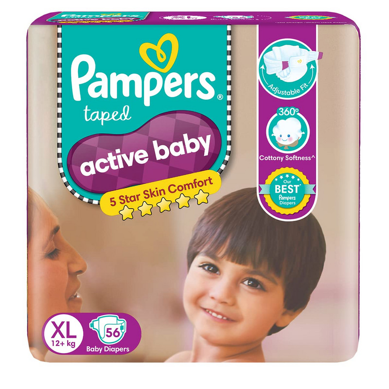 Pampers Active Baby Diapers XL 56's