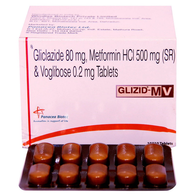 Glizid-MV Tablet SR (Strip of 10) for treatment of type 2 diabetes mellitus in adults