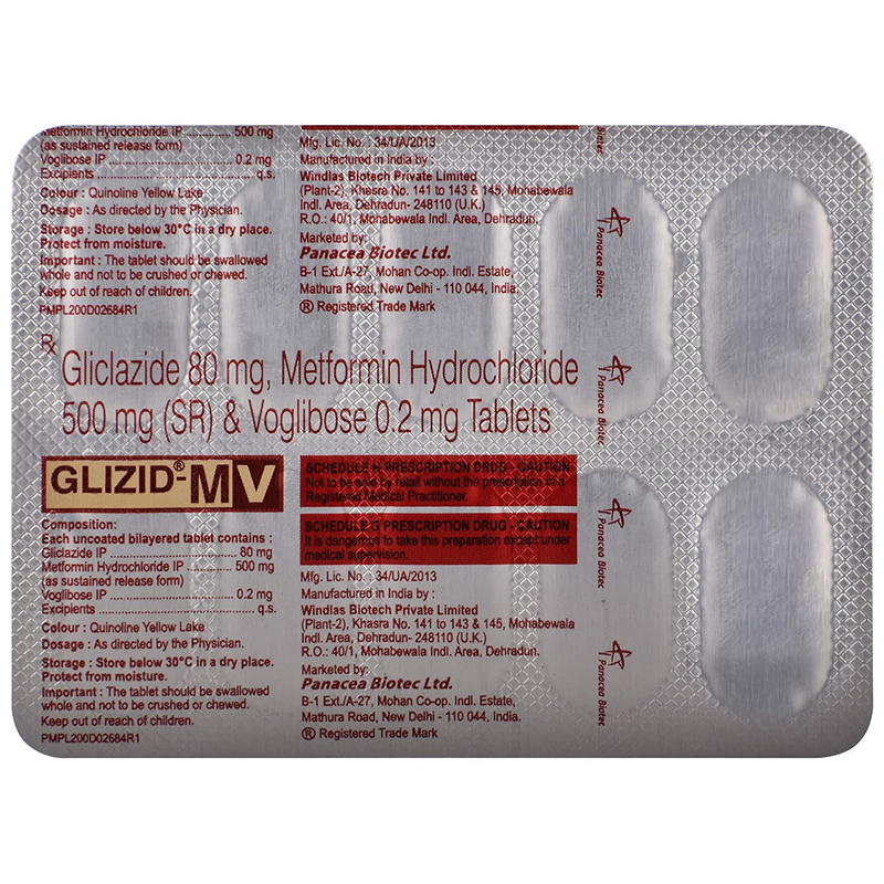 Glizid-MV Tablet SR (Strip of 10) helps control blood sugar levels of diabetic patients