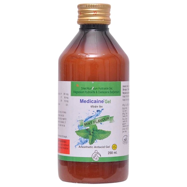 Medicaine Mint Flavour Oral Gel 200ml for treatment of acidity, stomach ulcer, and heartburn