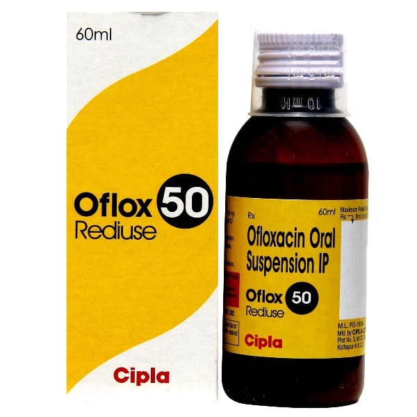 Oflox 50 Rediuse Oral Suspension 60ml for bacterial infections, multidrug-resistant tuberculosis
