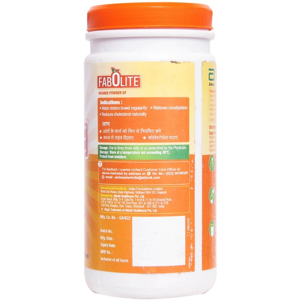 Fabolite Orange Micro-Ionized Isabgol Husk Powder 300g