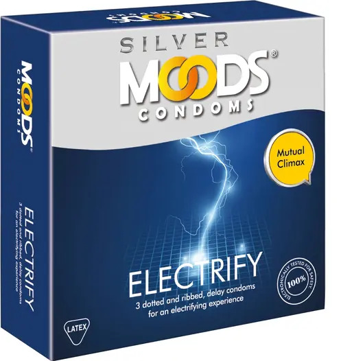 Moods Silver Electrify Condoms 3's