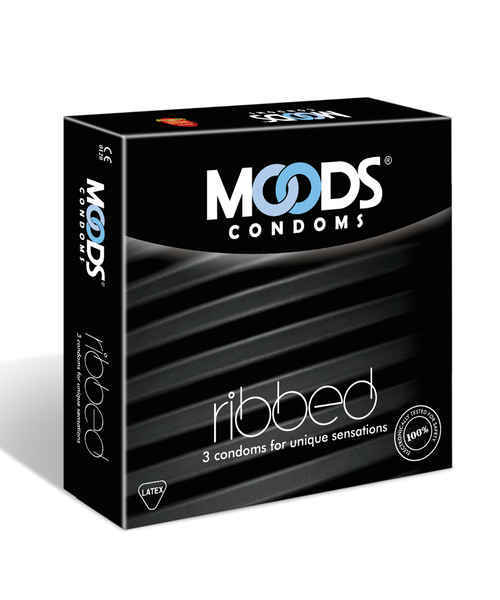 Moods Ribbed Condoms 3's