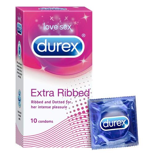 Durex Extra Ribbed Condoms 10's