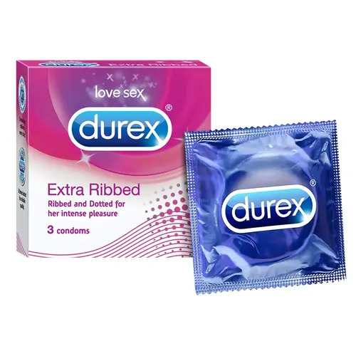 Durex Extra Ribbed Condoms 3's