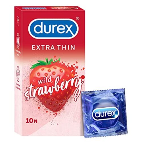 Durex Extra Thin Wild Strawberry Flavoured Condoms 10's