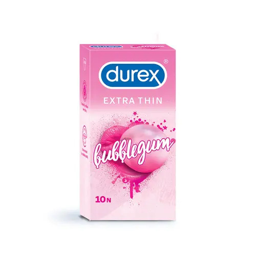 Durex Extra Thin Bubblegum Flavoured Condoms 10's