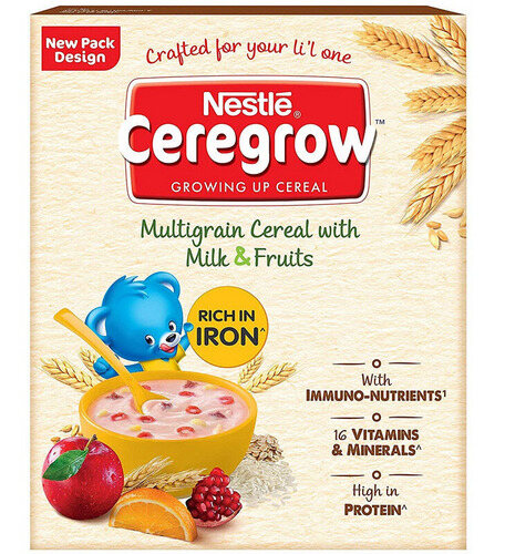 Nestle Ceregrow Multigrain Cereal with Milk & Fruits 100g (3 to 6 years)