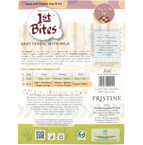 Pristine 1st Bites Stage-2 Ragi & Dal Baby Cereal 300g (8 to 24 months)