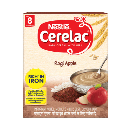 Nestle Cerelac Ragi Apple Baby Cereal with Milk 300g (8 to 12 months)