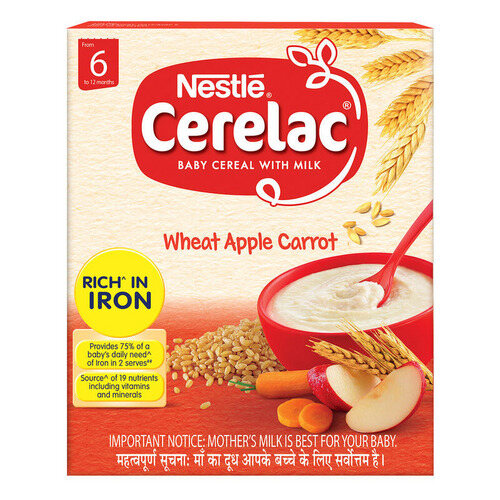 Nestle Cerelac Wheat Apple Carrot Baby Cereal with Milk 300g