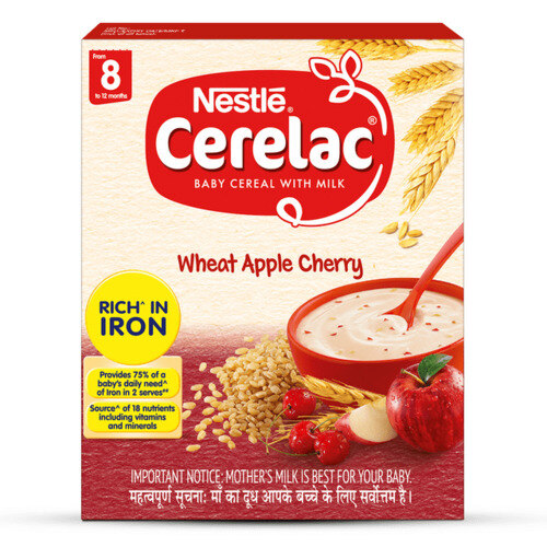 Nestle Cerelac Wheat Apple Cherry Baby Cereal with Milk 300g