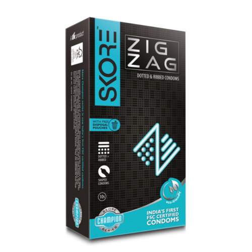 Skore Zig Zag Dotted & Ribbed Condoms 10's