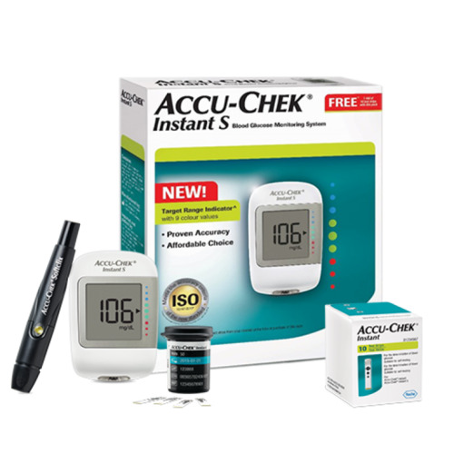 Accu-Chek Instant S Glucometer Kit (10 Free Strips)