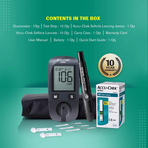 Accu-Chek Active Glucose Monitoring Kit 10 Free Strips