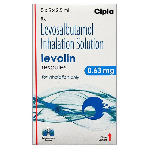 Levolin 0.63mg Respules 2.5ml used for the treatment of asthma, chronic obstructive pulmonary disease
