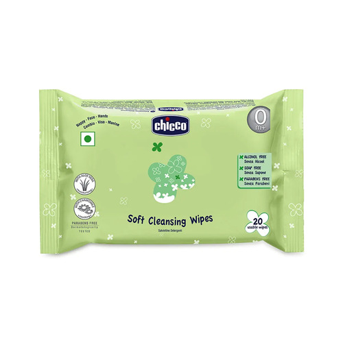 Chicco Soft Cleansing Baby Wipes 20's