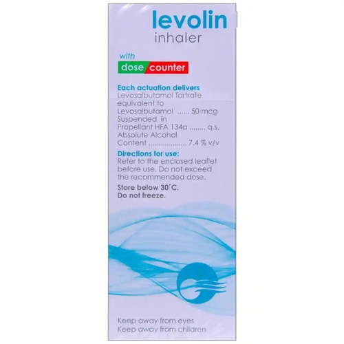 Levolin 50mcg Inhaler 200 MDI contains Levosalbutamol 50mcg
