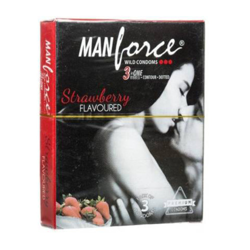 Manforce Strawberry Wild Condoms 3's